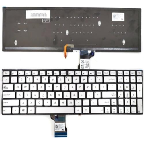 New For Asus ZenBook Pro UX501 UX501J UX501JW UX501V UX501VW Laptop Keyboard US Silver With Backlit Without Frame