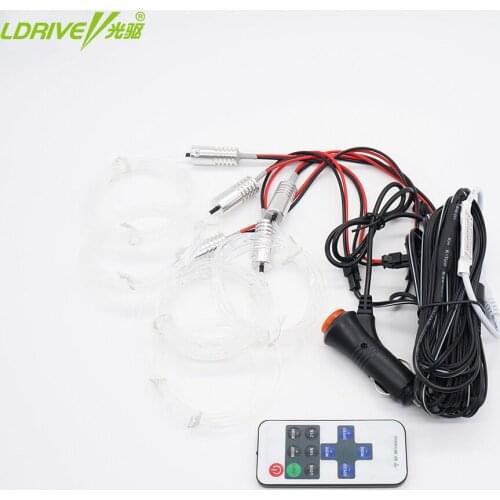 LDRIVE 5 in1 car Interior Decorative Lights Optic 1.5M 12V DIY Fiber Band Lamp Refit for All car console 4 doors remote control