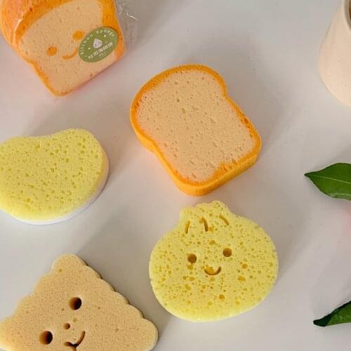 Cute Magic Sponge Kitchen Cleaning Tools Gadgets Dishwashing Sponges Bathroom Dishwasher Egg Toast Kawaii Items