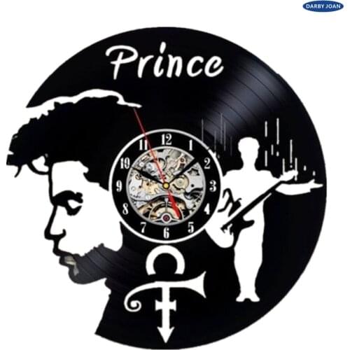 Fashion Creative Clock CD Vinyl Record Wall Clock Film Prince photo Theme Home Decor 3D Hanging Watches Duvar Saat Home Decoraci