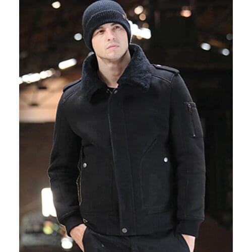 SANI Sheepskin Fur Shearling Brown Champion Real Fur Jacket Men Winter Fur Clothing Short Leather Genuine Overcoat