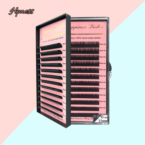 All Sizes Soft Soft Classic 3D Individual False Eyelash Extensions Mink Black Material BCDD+ Curls 12 Lines/Rows 1 Tray/Lot