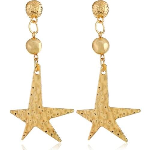 Irregular Honeycomb Star Pendant Earrings Long Personality Starfish Round Hanging Earrings Women Fashion Accessories Gifts