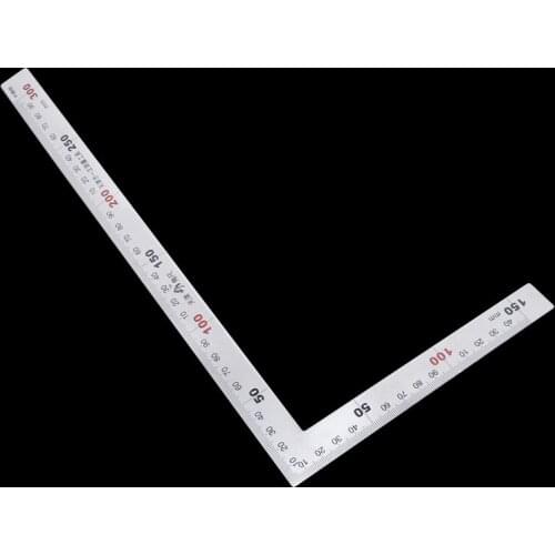 Stainless Steel 15x30cm 90 Degree Angle Metric Try Mitre Square Ruler Scale