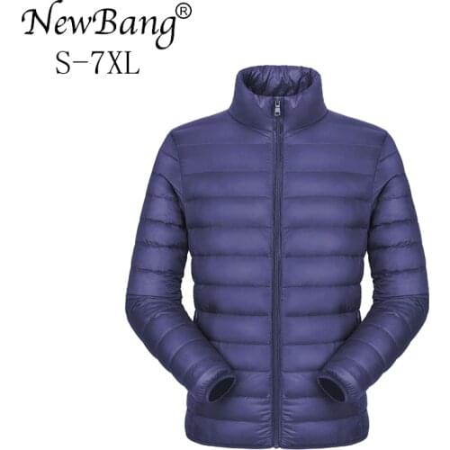 NewBang Plus 7XL Ultra Light Down Jacket Men Lightweight Mens Down Coat Male Warm Portable Windbreaker Large Size Parka