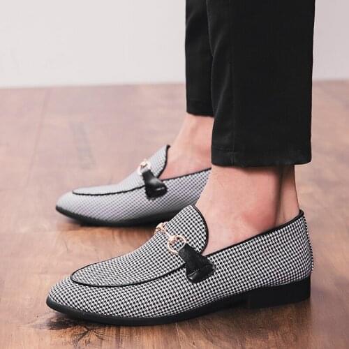 New British Classic Fashion Mens Slip On Dress Party Shoes Moccasins Wedding Prom Homecoming Office Footwear Zapatos Hombre