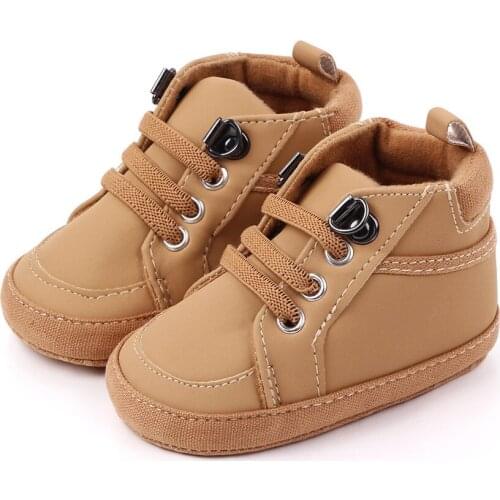 New Fashion Brand Newborn Baby Shoes Soft PU Leather Moccasins Toddler Booty Shoes Solid Infant Shoes for 1 Years Old Boys
