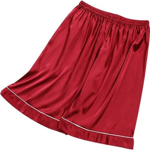 New mens thin solid-colored shorts loose home ice cream pajamas casual comfort single shorts