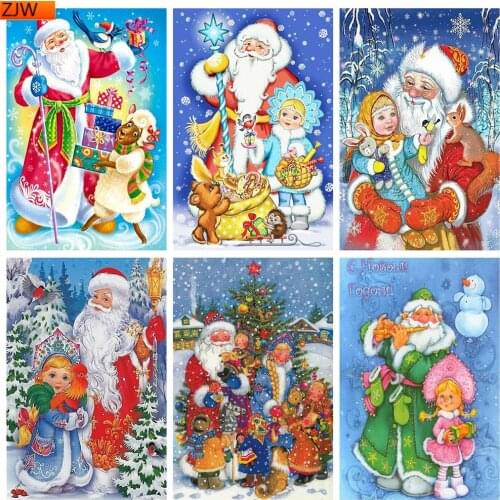 Full Square Santa Claus Diamond Painting Cross Stitch Christmas Embroidery Diamond Mosaic Girl New Years Gift