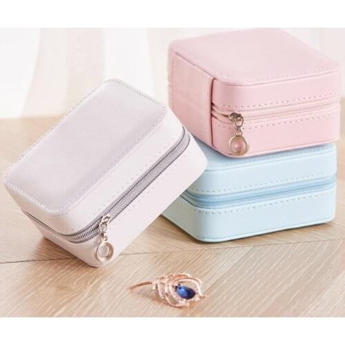Portable Travel Jewelry Storage Box Display Ornament Ear Stud Necklace Ring Organizer 2021 New Arrivals Women Birthday Gift