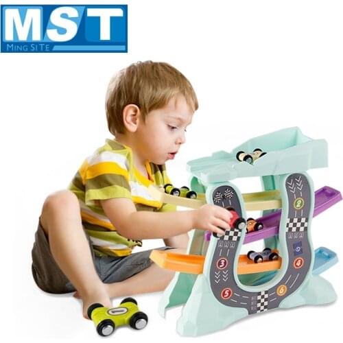 Educational Diecasts Launch Gliders Mini Car Model Toy Vehicle Slide Trolley Track Inertia Ramp Racer Railway For Children Gifts