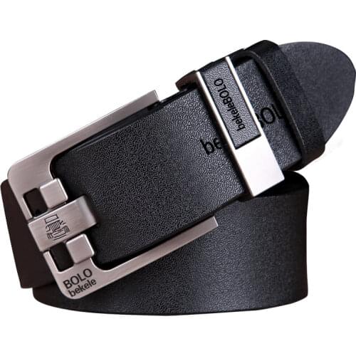 Designer Best Quality 100% Upper Genuine Leather Alloy Pin Buckle Belt For Men Fashion Business Men Belts Vintage Style Gift