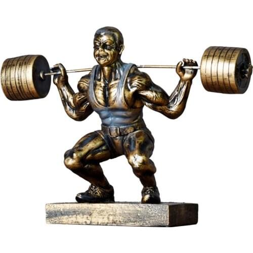 EUROPEAN RETRO WEIGHTLIFTING MUSCULAR MAN CHARACTER STATUE ABSTRACT FIGURE ARTS SCULPTURE RESIN ART&CRAFT HOME DECORATION R2871