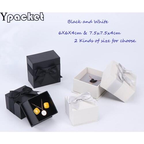 Ribbon Box For Jewelry Square Jewelry Organizer Box Engagement Ring For Earrings Necklace Christmas Gift Storage Display Cases