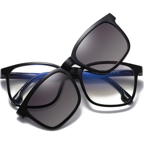 Men Car Driving Anti-glare Magnetic Glasses Retro Fashion Black Gradient Lenses Clip On Square Sunglasses 2021 Shades For Women