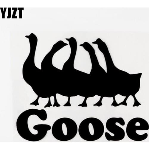 YJZT 14.5CM×11.9CM Funny Animal Goose Vinyl Motorcycle Car Sticker Decal Black/Silver 8C-0392