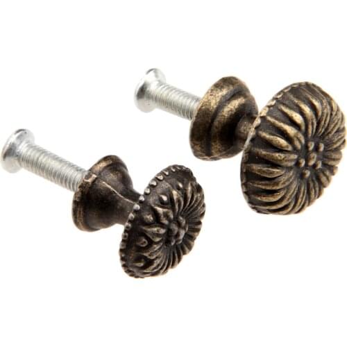 Iron Handle Pull Knob 17mm/20mm Antique Bronze Single Hole Drawer Cabinet Metal Dresser Cupboard Wardrobe Furniture Hardware