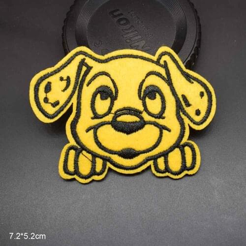 Yellow Paw Dog Animal Iron On Embroidered Clothes Patches For Girl Boy Woman Clothing Wholesale
