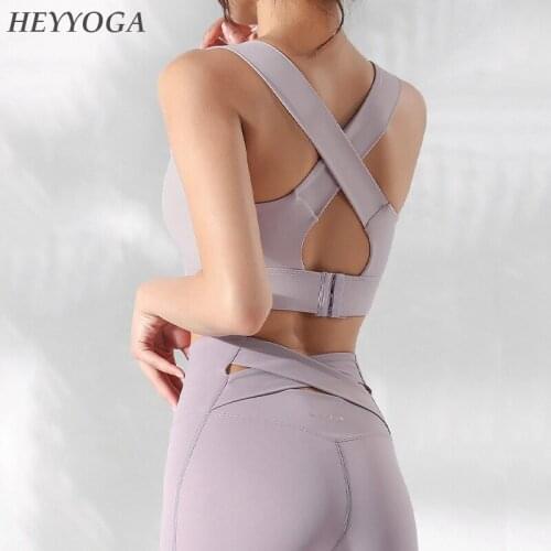 Women Brasier Push Up Adjustable Wide Straps High Impact Sports Bra Criss Cross Top Yoga Gym Mujer Sexy Underwear Sport Bras