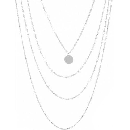 Popular Girl Necklace 2020 Fashion New Simple And Versatile Multilayer Tassel Chain Sequined Womens Necklace Wholesale Bohemio