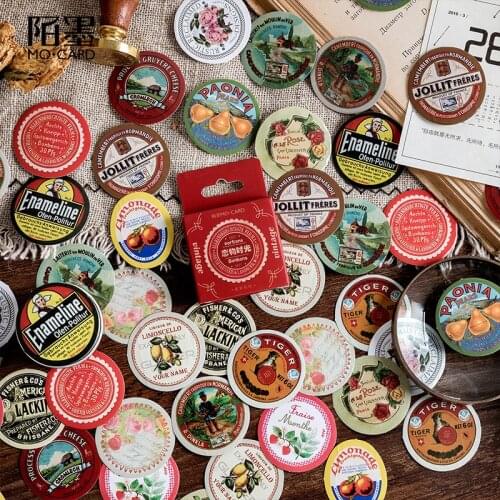 1 Box Stationery Stickers Seal Decorative Stickers Scrapbooking Diary Diy Journal Plant Travel Retro Stickers