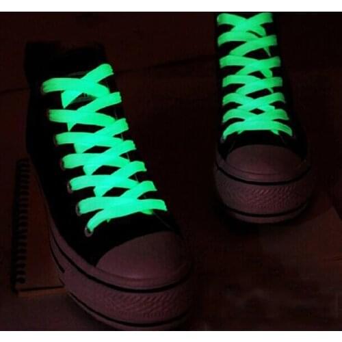 1 Pair of Luminous Shoelaces Flat Sneakers Canvas Shoelaces Glow in the Dark Night Fluorescent Shoelaces 120CM