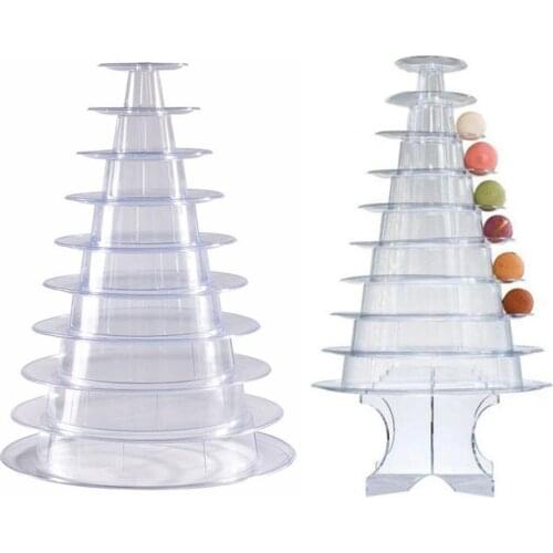 10 Tiers Round Macaron Tower Stand Cake Display Rack For Wedding Birthday Decoration Dessert Tower Wedding Party Supplies