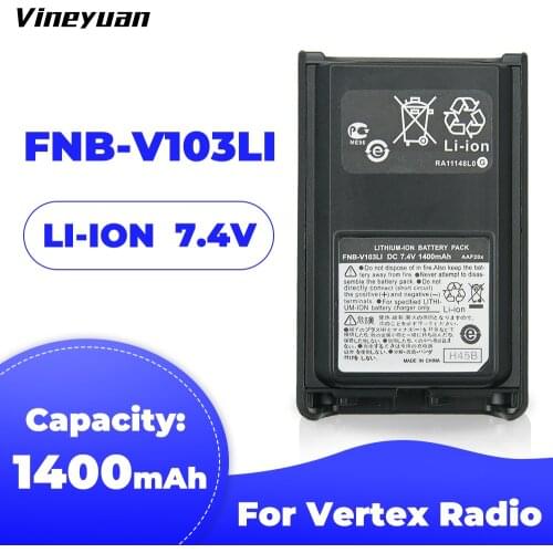 1400mAh 7.4V FNB-V103LI Battery for Vertex VX-230 VX-231 VX-234 VX-228 FNB-V103LIA YAESU