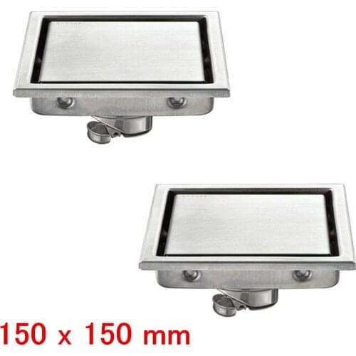 2 pieces 304 stainless steel 110 x 110 or 150x 150MM shower bathroom water anti-odor floor drain floor drain DR053