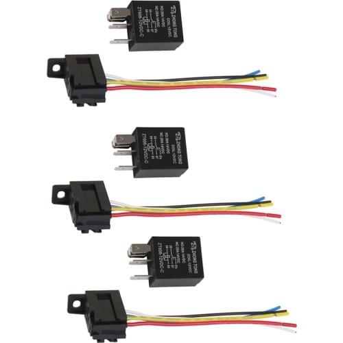 3Pcs Multi-use Car 12 Volt DC 20A-30A AMP Relay + Socket 5Pin 5 Wire Harness