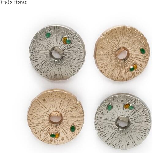 5pcs Not Smooth Embellishment Drip Oil Round Metal Shank Button Sewing Scrapbooking Clothing Replace Handmade Crafts Decor 18mm