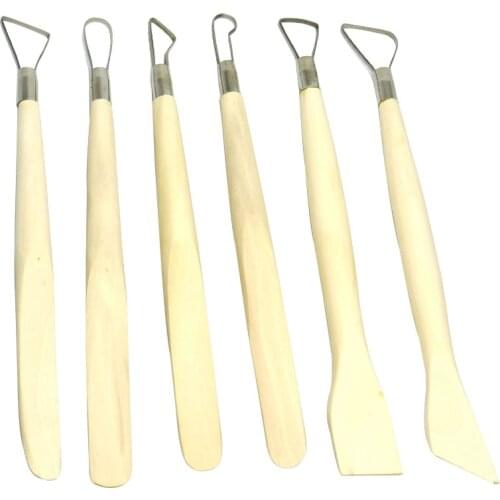 6 inch Twin 6pcs End Pottery Clay Ribbon Cutter Carving Sculpture Tool Craft Set -39