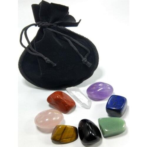 8pcs/Set Reiki Natural Stone Tumbled Stone Irregular Polishing Rock Quartz Yoga Energy Bead For Chakra Healing Decoration