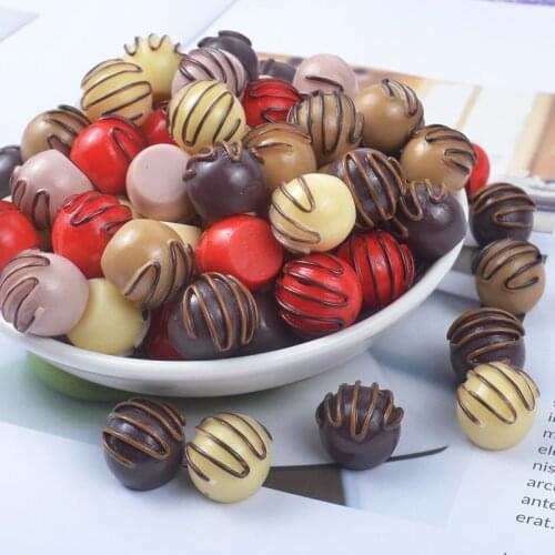 8pcs Chocolate Resin Flatback Flat Back Cabochon Kawaii DIY Resin Craft Decoration Miniature Resin Cream Bread Food For Phone