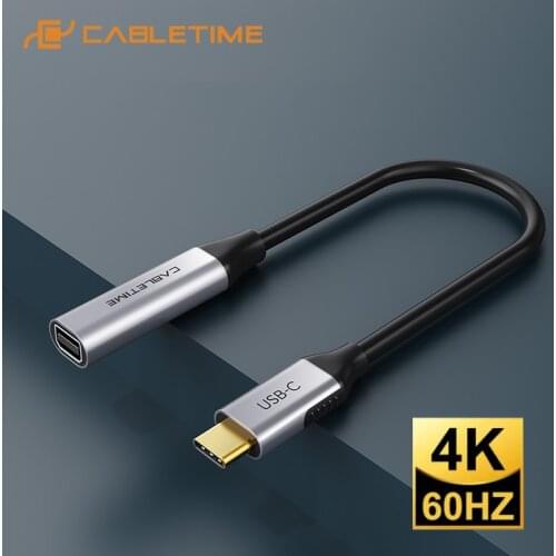 CABLETIME USB C to Mini Displayport Adapter 4K 60Hz for Laptop Macbook Huawei Mate 40 30 pro Samsung S20 Mini DP Converter C384