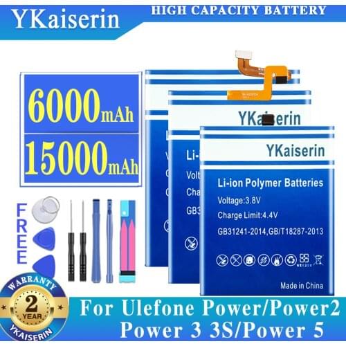 YKaiserin Power 3 6500mAh Battery for Ulefone Power 3 3S BatteriesT Battery + Track Code