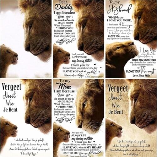 Text Letter Diamond Painting 5D Lion Rhinestones Art Diamond Embroidery Cross Stitch Animals Handwork Hobby Gift Home Decor