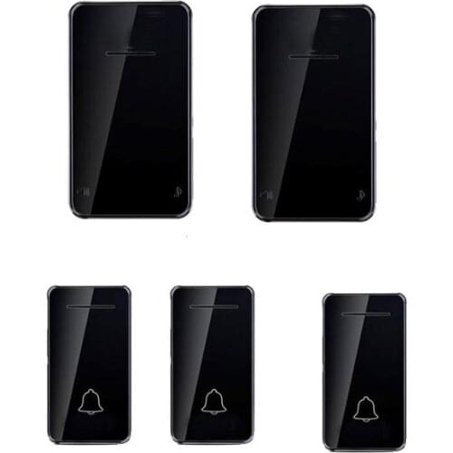 Black Emitter free of battery bell kits 3 TX 2 RX wireless door bell 110-220V wireless doorbell ip44 200M door chime door ring