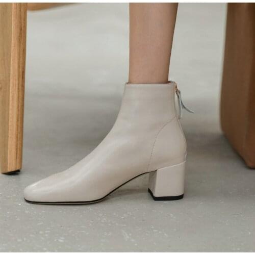 Winter Newest Women Round Toe Ankle Boots genuine Leather High Heels Dancing Party Shoes Woman Fashion Stretch Boots