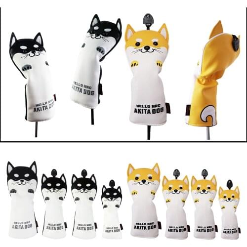 4x Premium PU Leather Golf Wood Head Covers No. 1 3 5 UT Waterproof Driver Headcover Fairway Club Headcover