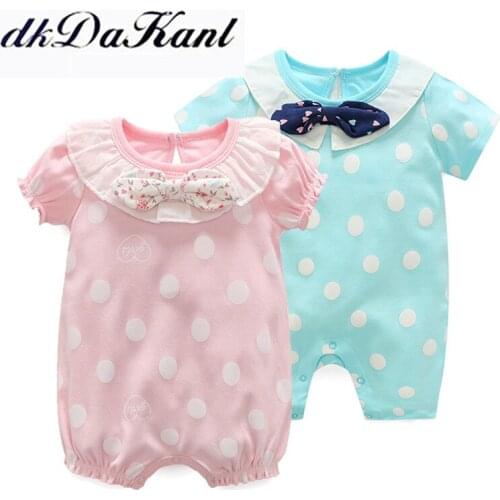 DkDaKanl Baby Short-sleeved Triangle Fart Clothing Romper Newborn Baby Bow Romper For Boys And Girls GXY090
