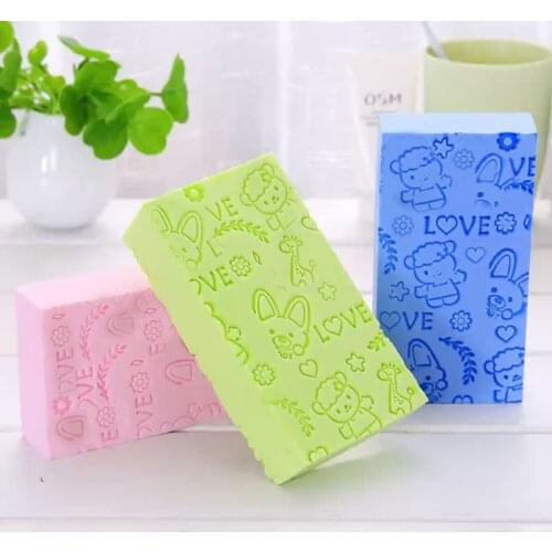 4 Colors Bath Sponge Dead Skin Remover Brushs Cartoon Print Cleaning Shower Brush Children Baby Bath Tools Bathroom Accesories