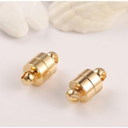Classics Fashion Magnetic Clasp 18k Real Gold Plated DIY Beaded Bracelet Necklace Jewelry Accessories Magnetic Ball Buck
