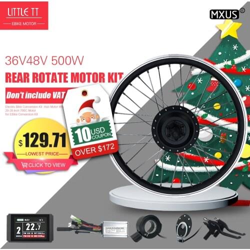 MXUS Brand ebike Kit 36V 500W 48V 500W Rear Rotate eBike Wheel Hub Motor 16-29inch 700C For Electric Bicycle Bike Conversion Kit