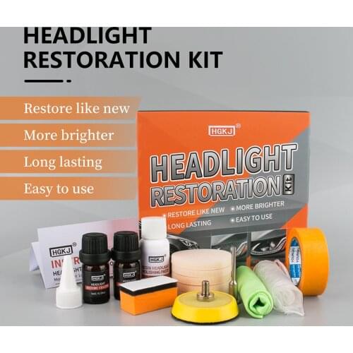 HGKJ Car Headlight Repair Retreading Restoration Kit Car Light Cleaner Rearview Coating Headlight Polishing Anti-scratch Liquid