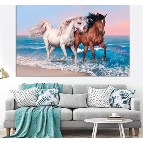 Colorful Running Horse Canvas Oil Painting Custom Printed Canvas Photo Prints Dropshipping Home Decor Wall Art Prints no frame