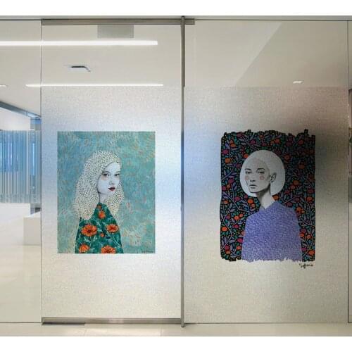 Nordic girl print Window Film Frosted Opaque Privacy Home Decor Glass Sticker bathroom Shower Door Glass Film