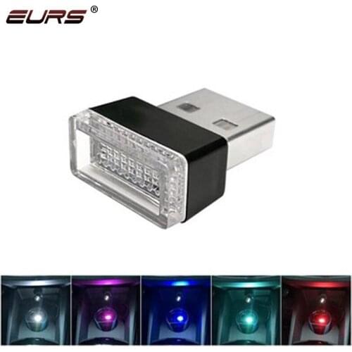 EURS 1PCS Wireless USB Car Atmosphere Lights LED Mini USB Cigarette Lighter Decorative Lights Lamp LED multifunction led lights