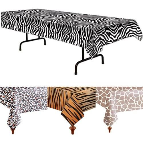 137X274Cm Disposable Tablecloth Fashion Hot Leopard Print Zebra Theme Table Cover For Animal Theme Party Wedding Home Decoration