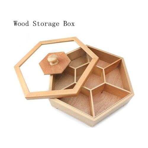 Fashion Wood Storage Box For Family 7 Slots Case For Snack New Living Room Display Boxes W048